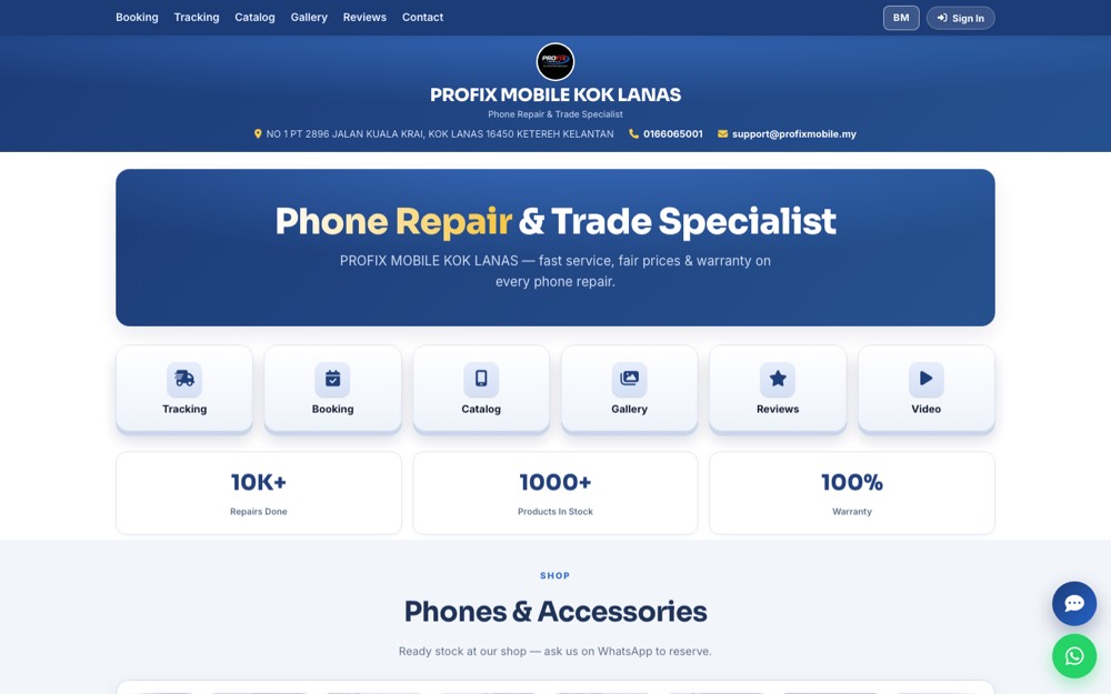 Laman Profix Mobile Kok Lanas